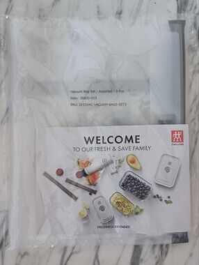 ZWILLING Fresh & Save Vacuum Bag Set Of 3 Vacuum Bags New With Tags